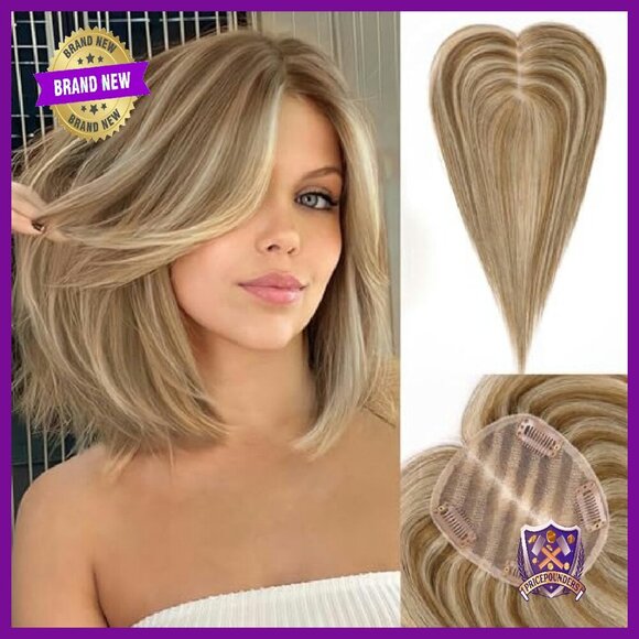 Real Human Hair Topper No Bangs Hand-Woven Adds Volume main image 4